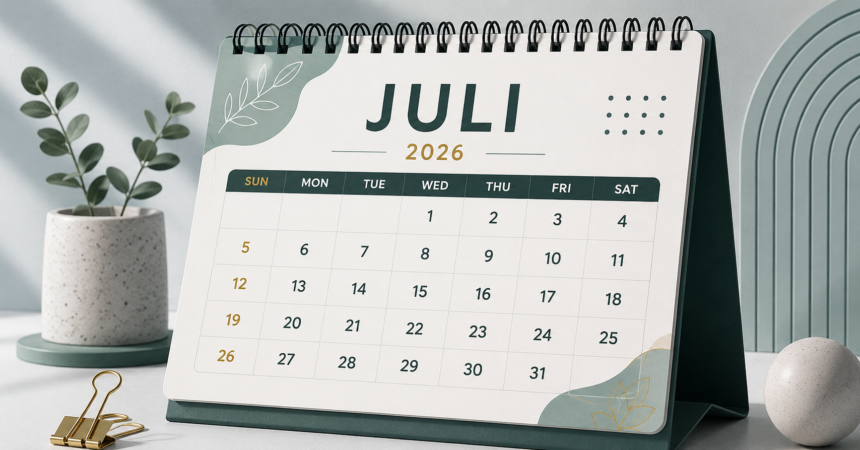 Ilustrasi kalender bulan Juli 2026. Foto: ChatGPT