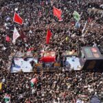 Jutaan pelayat di Najaf Irak antar jenazah Ayatollah Ali Khamenei. Foto: IRNA