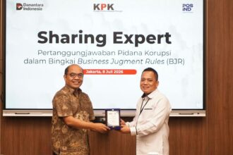 Pos Indonesia menyelenggarakan kegiatan Sharing Expert bertajuk "Pertanggungjawaban Pidana Korporasi dalam Bingkai Business Judgment Rule (BJR)" di Gedung Pos Ibukota, Jakarta, Rabu (7/7/2026). Foto: Dok Pos Indonesia