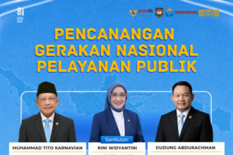 Beberapa menteri Kabinet Merah Putih meluncurkan pencanangan Gerakan Nasional Pelayanan Publik. Foto: Dok Kemenpan RB