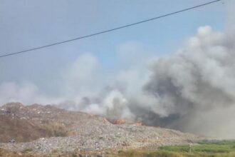 Kebakaran di TPA Jatiwaringin, Kecamatan Mauk, Kabupaten Tangerang, Rabu (1/7/2026). Foto: BNPB