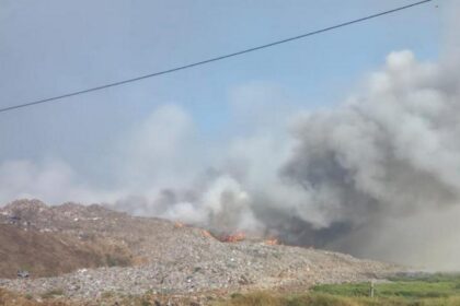 Kebakaran di TPA Jatiwaringin, Kecamatan Mauk, Kabupaten Tangerang, Rabu (1/7/2026). Foto: BNPB