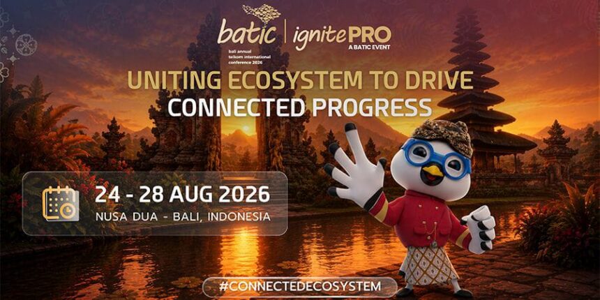 Diselenggarakan oleh PT Telekomunikasi Indonesia International (Telin), operating company PT Telkom Indonesia (Persero) Tbk (Telkom) yang berfokus pada bisnis internasional, BATIC 2026 akan berlangsung pada 24–28 Agustus 2026 di Bali International Convention Center (BICC), The Westin Resort Nusa Dua, Bali. Foto: Telkom Indonesia